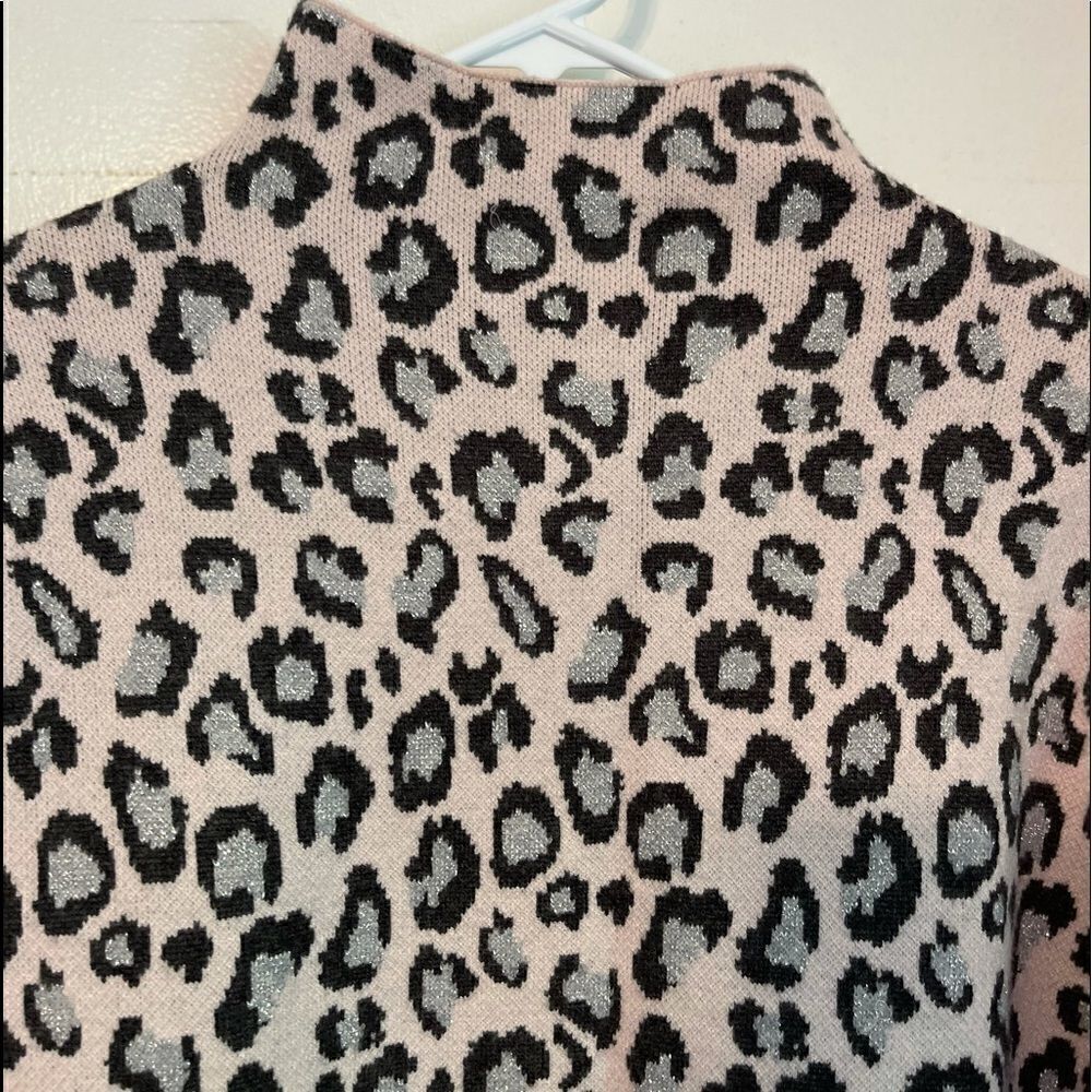 CYNTHIA ROWLE Leopard Print Long Sleeves Mock Neck Sweater.Size S - Picture 7 of 13